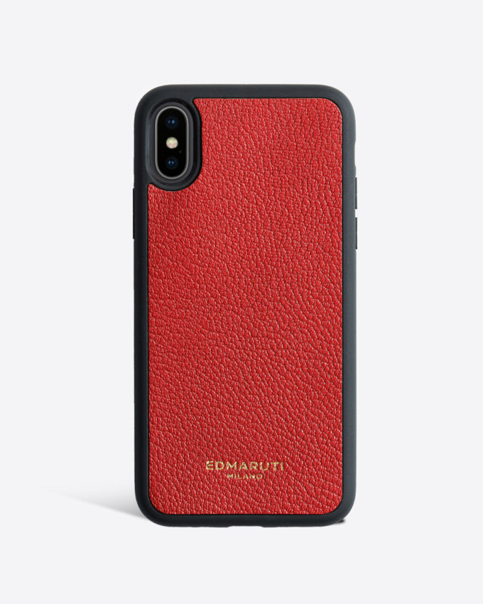 iPhone X Red Chevre case